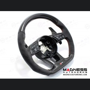 Audi RS3 Steering Wheel Lower Part - Carbon Fiber w/ Red Stripe